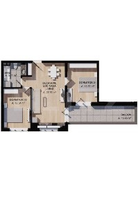 Apartament cu 3 camere, terasa 15mp, parcare, zona centrala