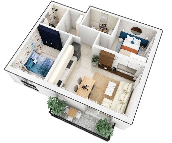Apartament 3 camere finisat la alb, parcare subterana, Magnolia Sibiu