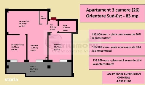 Apartament 3 camere nou de vanzare in Iasi Valea Lupului, bloc 2025