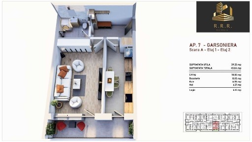 Gars 46m.p,decomandata, tripan,incalzire pardoseala, Sos Giurgiului