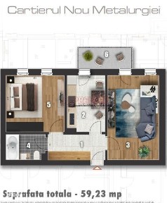 ZONA METALURGIEI - Apartament Decomandat 2 camere