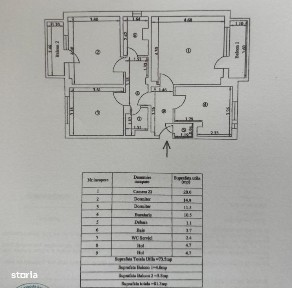 - Spatios! Ap. 3 camere decomandat, zona Garii, etaj 2.