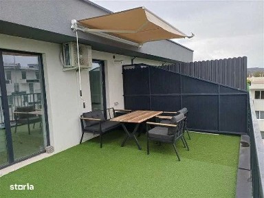 Chirie Ap. 2 cam. (53m2), cu terasa de 50m2 si parcare.