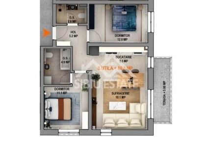 Apartament 3 camere - Finisat la Cheie, Parcare Inclusa
