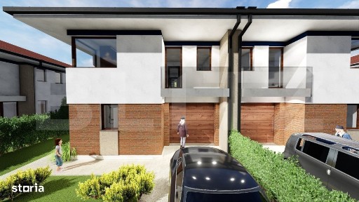 Casa moderna 192 mp, 6 camere, Living, Bucatarie, ansamblu premium