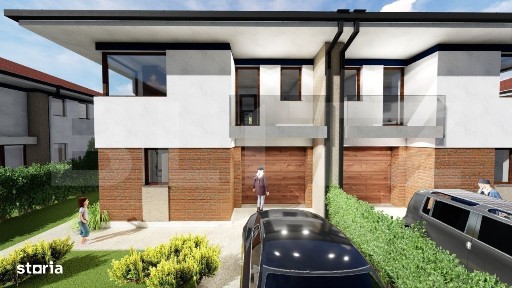 Casa moderna 192 mp, 6 camere, Living, Bucatarie, ansamblu premium