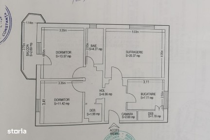 Apartament, 3 camere, 80 mp, etaj 8 8, zonă centrală Năvodari