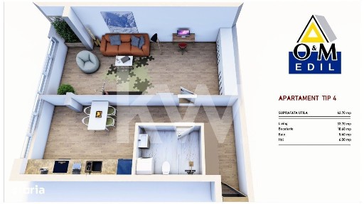 1000 €/mp + TVA - Apartament NOU intabulat cu 2 camere - Codlea -