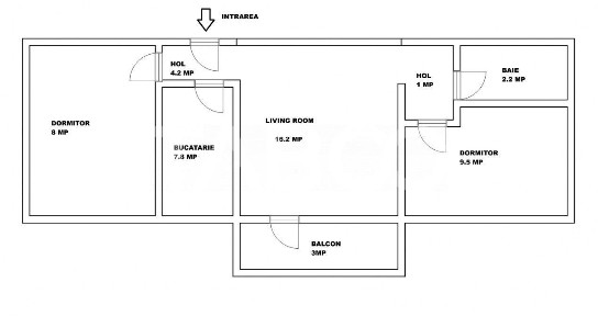 Apartament de vanzare 51mpu 3 camere zona Mihai Viteazul Sibiu