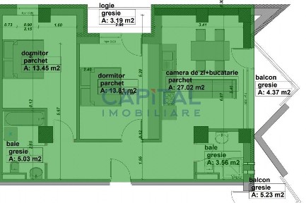 Apartament de vanzare in bloc nou, 3 camere, etaj 2, lift, comision 0%
