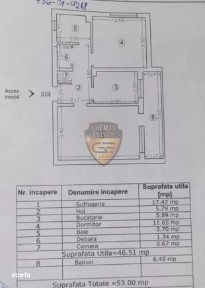 Apt 2 camere, Ciresica, 53 mp, balcon 6.49 Conf 0, et 10/10 lift, nece