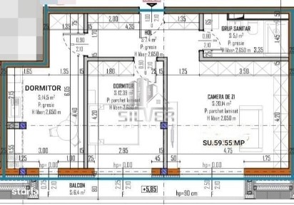 Apartament cu 3 camere/59.55mp/zona strazii Galaxiei.