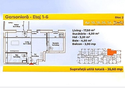 Berceni Sfintii Brancoveni - Garsoniera etaj, bloc nou, in constructie