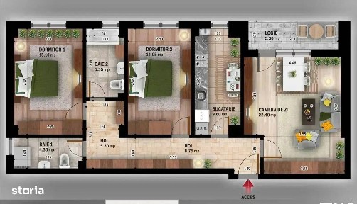 Titan-Pallady 3 Camere Decomandat Mutare Rapida Finisaje Premium