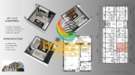 Titan garsoniera decomandata 39 mp in bloc tip BOUTIQUE