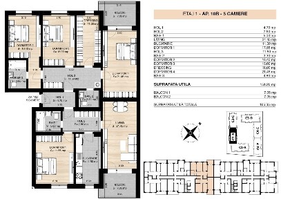 ROND OMV PIPERA - MILUNA RESIDENCE - APARTAMENT 5 CAMERE UNIC !