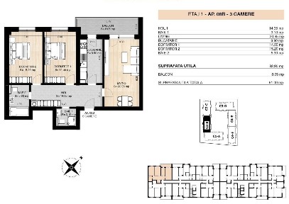 ROND OMV PIPERA - MILUNA RESIDENCE - APARTAMENT 3 CAMERE - UNIC