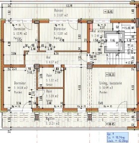 Apartament 4 camere 91 mp, Terasa 43 mp, Semifinisat, Kaufland Marasti