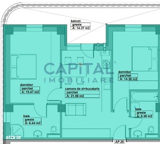 Apartament de vanzare, 3 camere, 89.66mpc, etaj 2, lift, bloc nou, com
