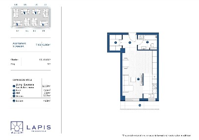 Lapis Residence - apartament 1 camera, 42mp, TAXE NOTARIALE CADOU