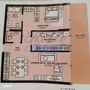 Apartament 2 camere 58,5 mp + terasa 15.3 mp in Cluj zona Dambul Rotun