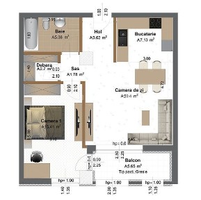 2 camere la parter, Concept 9 - ideal pentru locuit sau business
