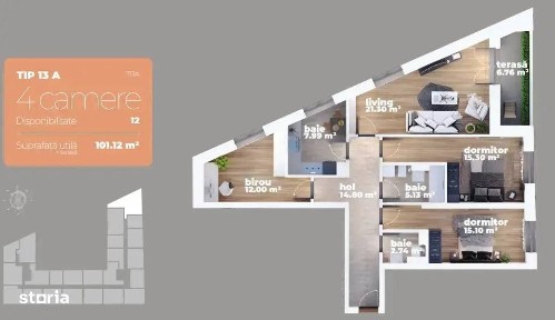 4 Camere Decomandat aproape de finalizare - Zona 1 Decembrie