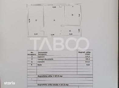 Apartament 3 camere 57 mp utili constructie noua 2025