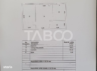 Apartament 3 camere 57 mp utili constructie noua 2025