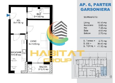 Titan Garsoniera decomandata 41 mp la 15 min. metrou Teclu