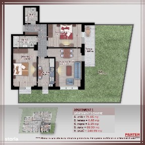 AP. 3CAM+GRADINA IN BLOC P+3 / FINISAJE PREMIUM. COMISION 0%!