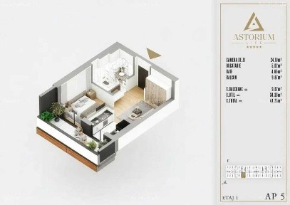 Garsonieră Premium în Ansamblu Rezidențial Nou Comision 0%