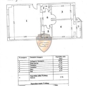 3 camere, Inel II, 79.4 mp, balcon, etaj 7/8 lift, centrala gaz, A/C