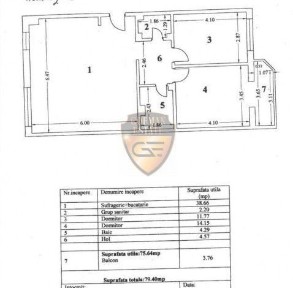 3 camere, Inel II, 79.4 mp, balcon, etaj 7/8 lift, centrala gaz, A/C