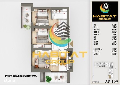 Pallady-Parcul Teilor-3 camere, dec, 2 bai, finisaje premium