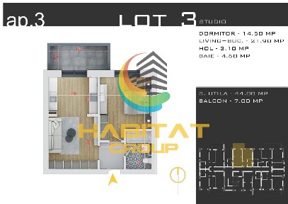 De vanzare, apartament de tip Studio in zona noua din Pallady