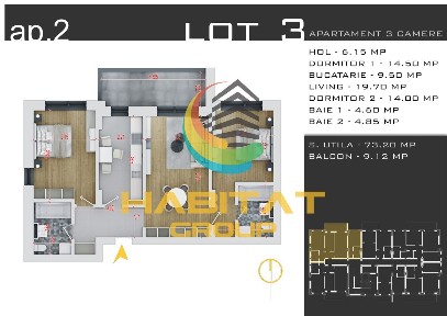 De vanzare, apartament cu 3 camere decomandat, zona Pallady