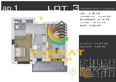 De vanzare, apartament cu 2 camere decomandat in Pallady, zona Nicolae