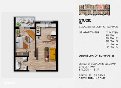 Metrou Berceni 5 minute/Ap 2 cam tip Studio