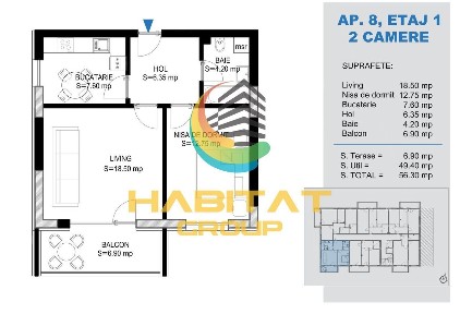 Apartament cu 2 camere decomandat, de vanzare in zona Pallady