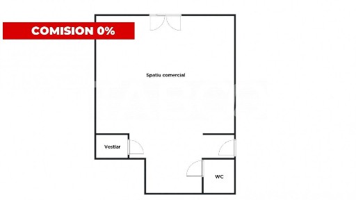COMISION 0-Spatiu comercial 58 mpu vitrina 3 m pivnita Centrul Istoric