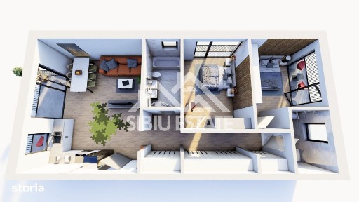 Apartament 3 camere, 88,7 mp utili, Etaj 1