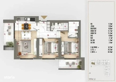 Sector 3 | Apartament 3 Camere 2 Bai | Izolatie Fonica | Spatii Verzi