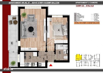 Metrou Berceni 2 camere decomandat.