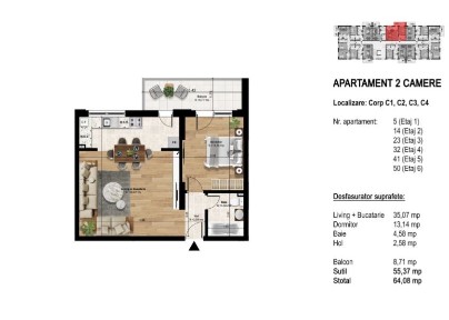 Rate la dezvoltator-Apartament 2 camere-Splaiul Unirii/Theodor Pallady