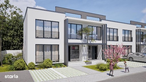 Case moderne înșiruite în Arad, cartier Pârneava, strada Clujului