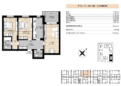 ROND OMV PIPERA - MILUNA RESIDENCE - APARTAMENT 3 CAMERE - UNIC