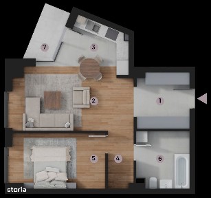 Apartament 2 Camere TIP A09, suprafață 58,85 m2, Zona Tatarasi-Venetia