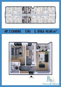 2 camere, Victory Residence, Militari, Rezervelor 65, Predare la cheie