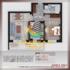 Pallady-2 Camere, decomandat, bucatarie inchisa, 61.2 mp.